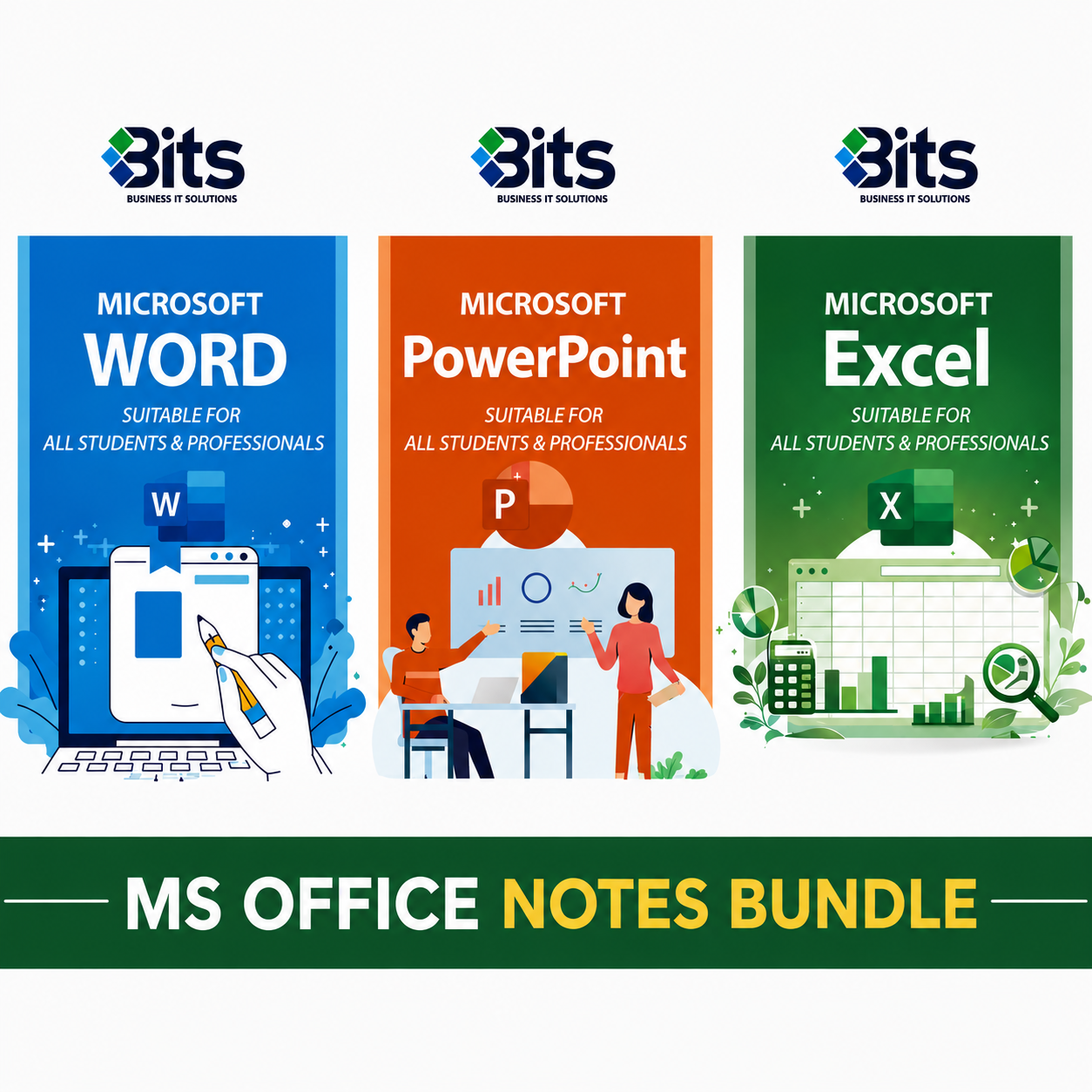 Microsoft Office Notes Bundle – MS Word, MS Excel & MS PowerPoint (2nd Edition) ✅